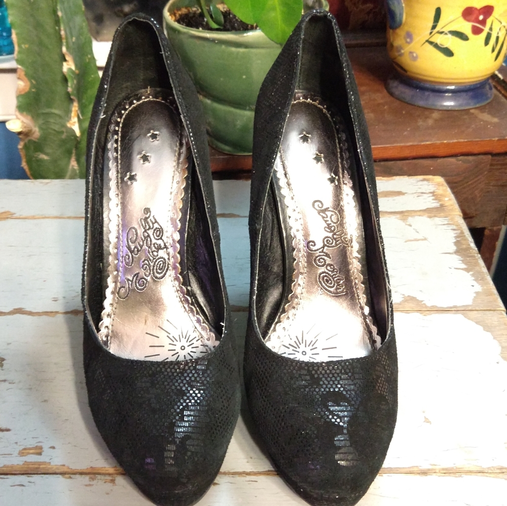 Naughty Monkey Leather Platforms Embellished Heels - image 3